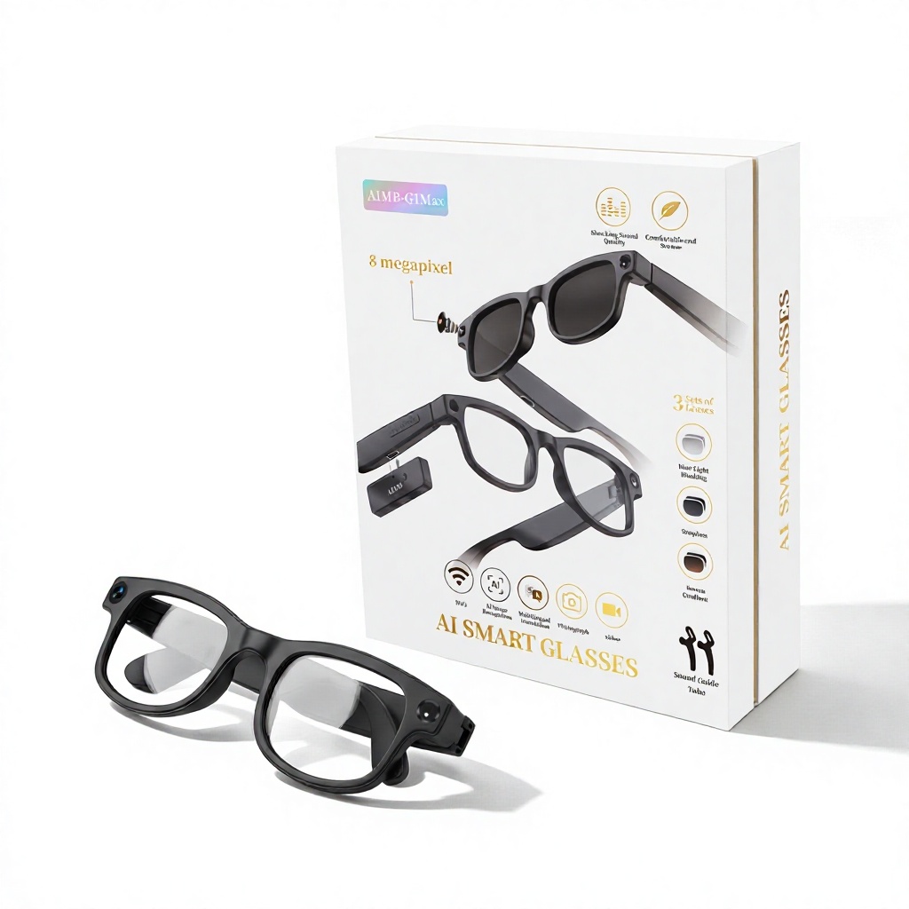 Smart Glasses Lens - แว่นตาอัจฉริยะ AI รุ่นปี 2026 พร้อมกล้อง แว่นตาบลูทูธ